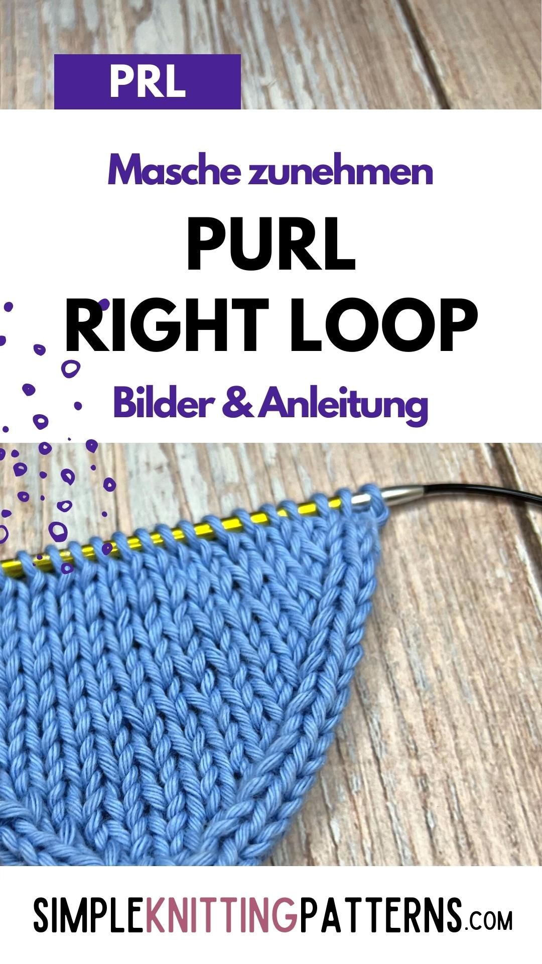 PRL stricken (Purl Right Loop) | simpleknittingpatterns.com