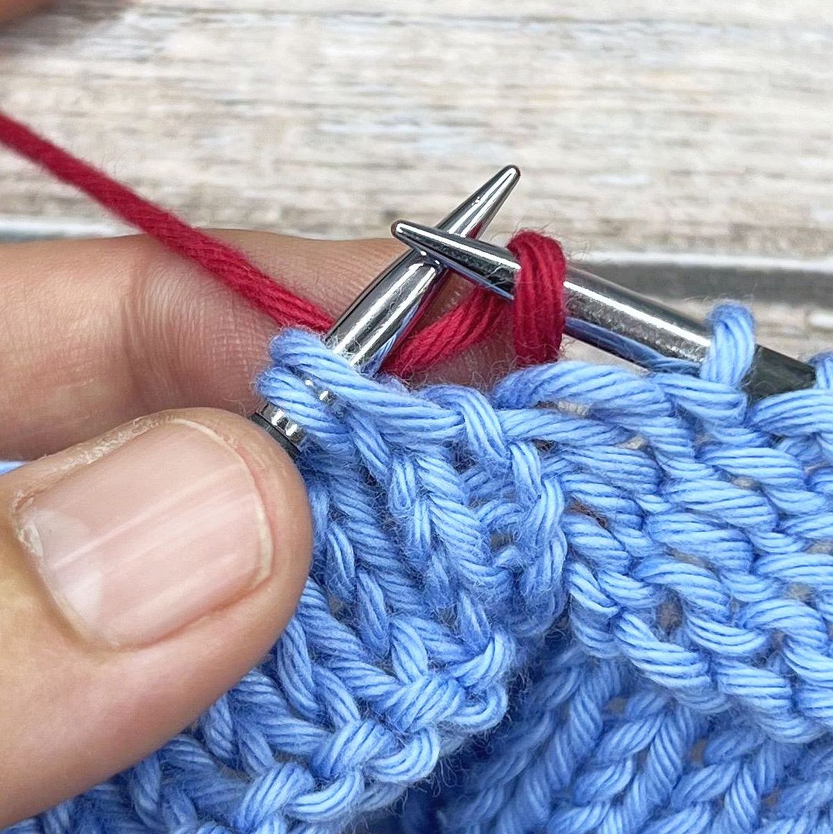 Umschlag stricken (yarn over)